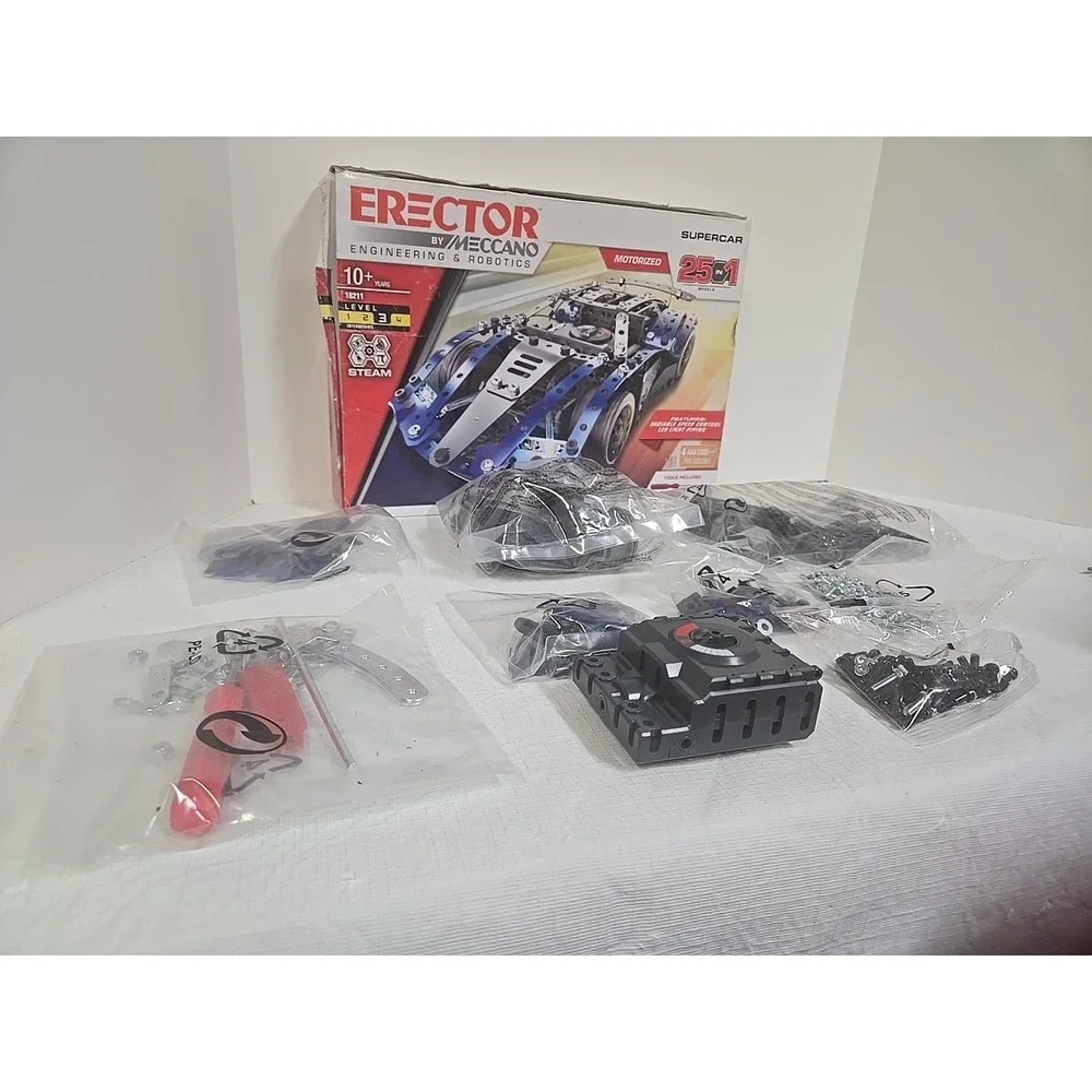 SUPERCAR ERECTOR Building SET Meccano 18211 Motorized 25 Models in 1 Spinmaster